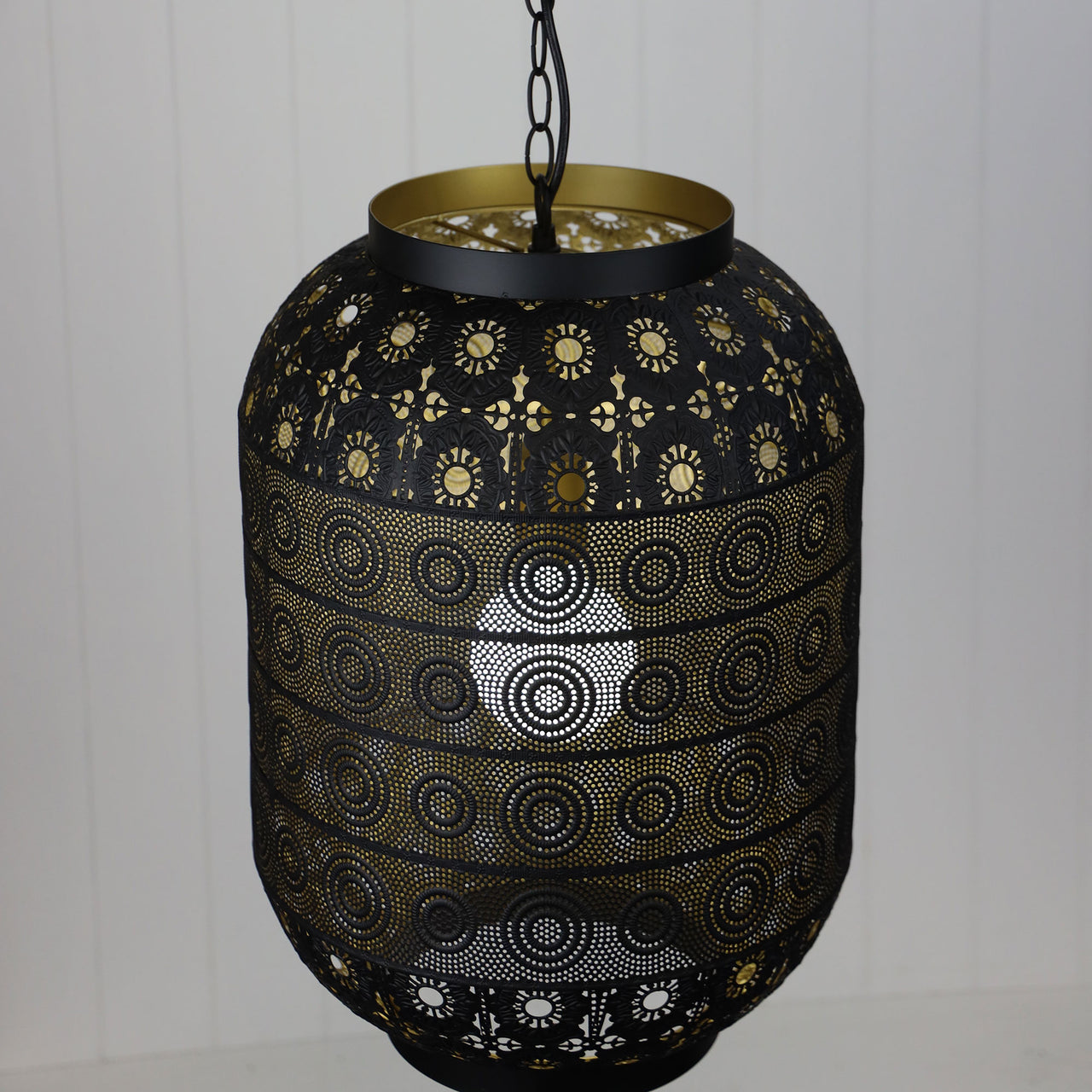 Alhambra.35 Matt Black with Gold Inner Laser Cut Metal Pendant