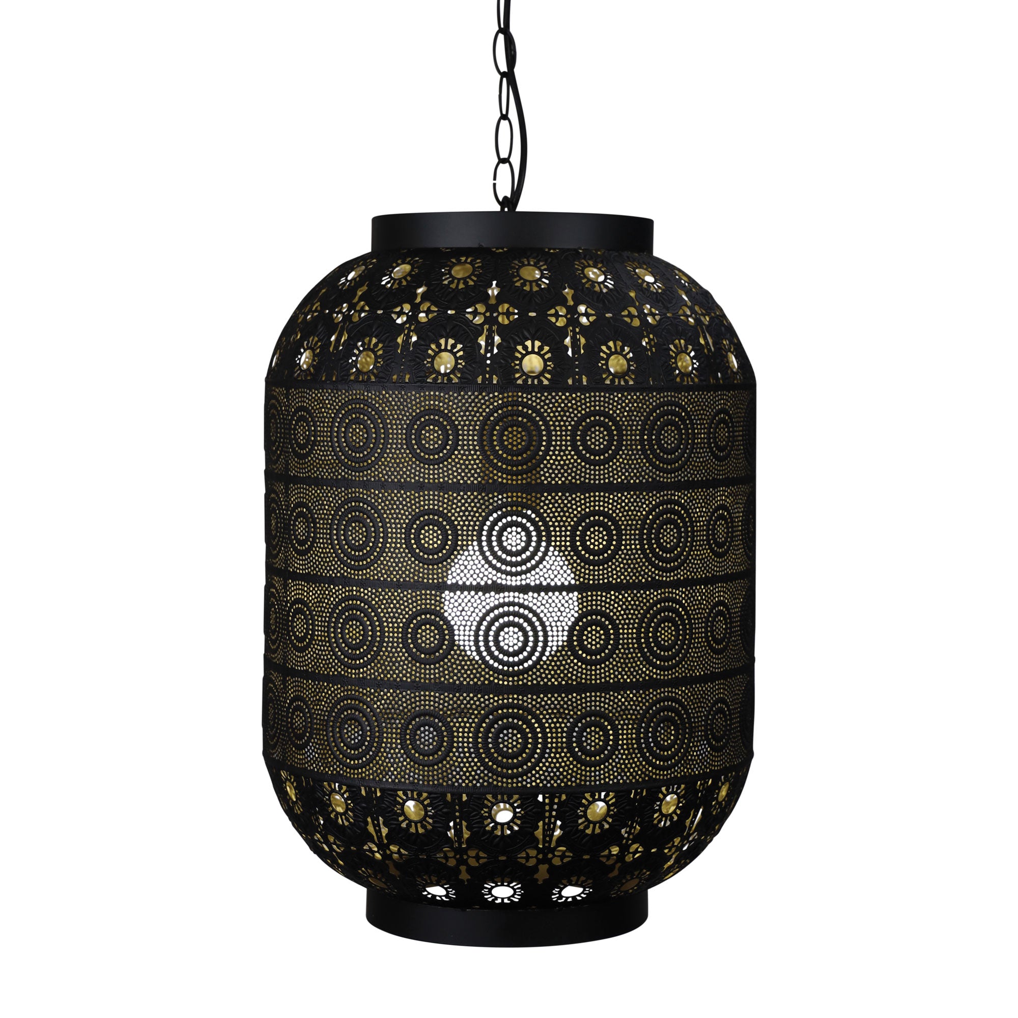 Alhambra.35 Matt Black with Gold Inner Laser Cut Metal Pendant