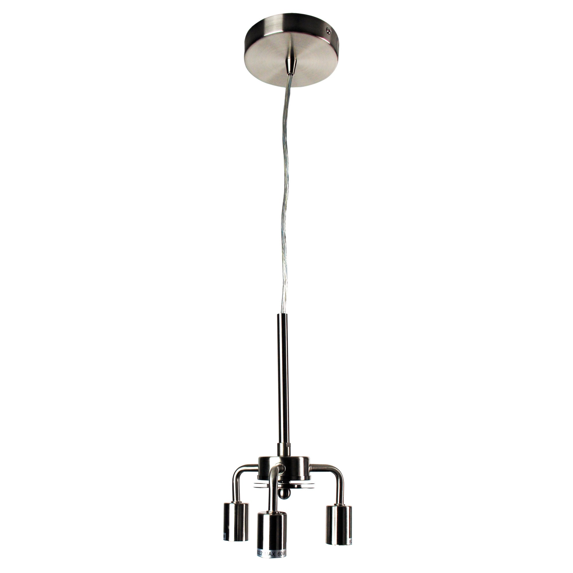 Suspension 3 Light Brushed Chrome Single Cord One Shade Three Lights