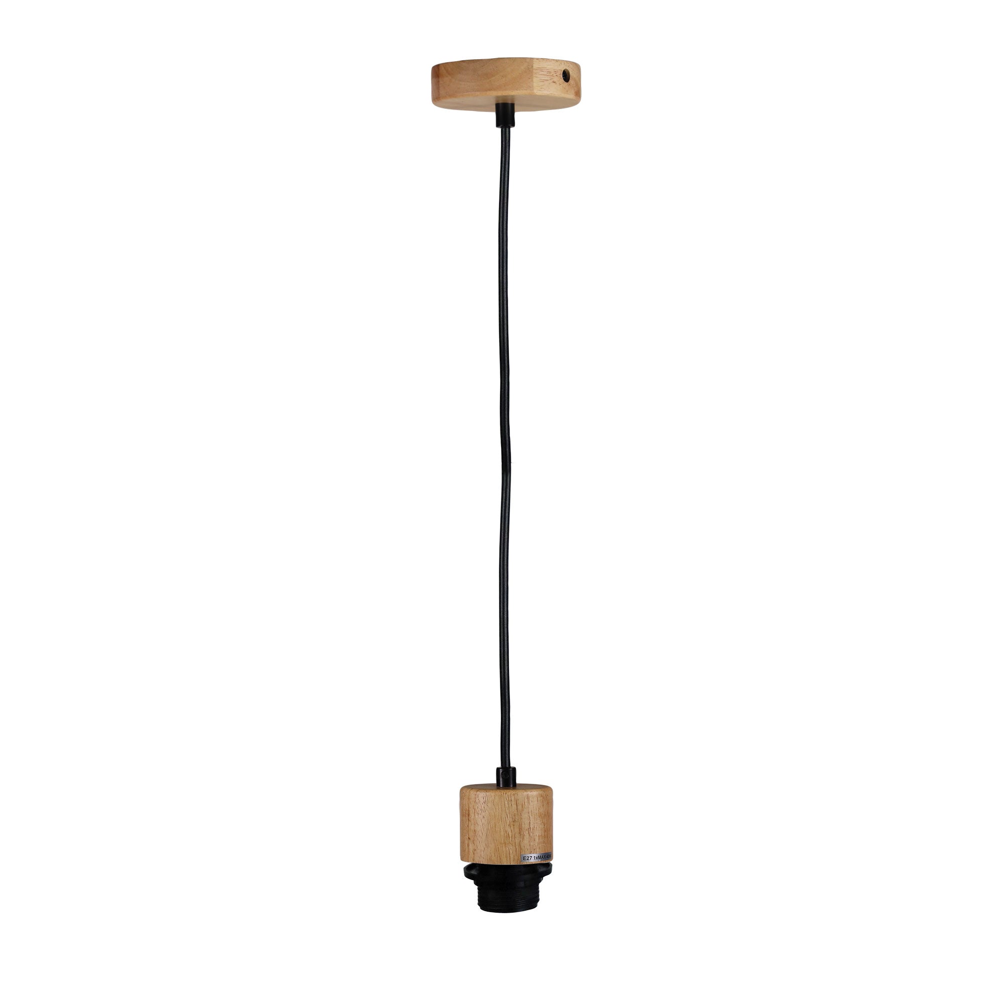 Parti Wood Black 180cm E27 Suspension Kit