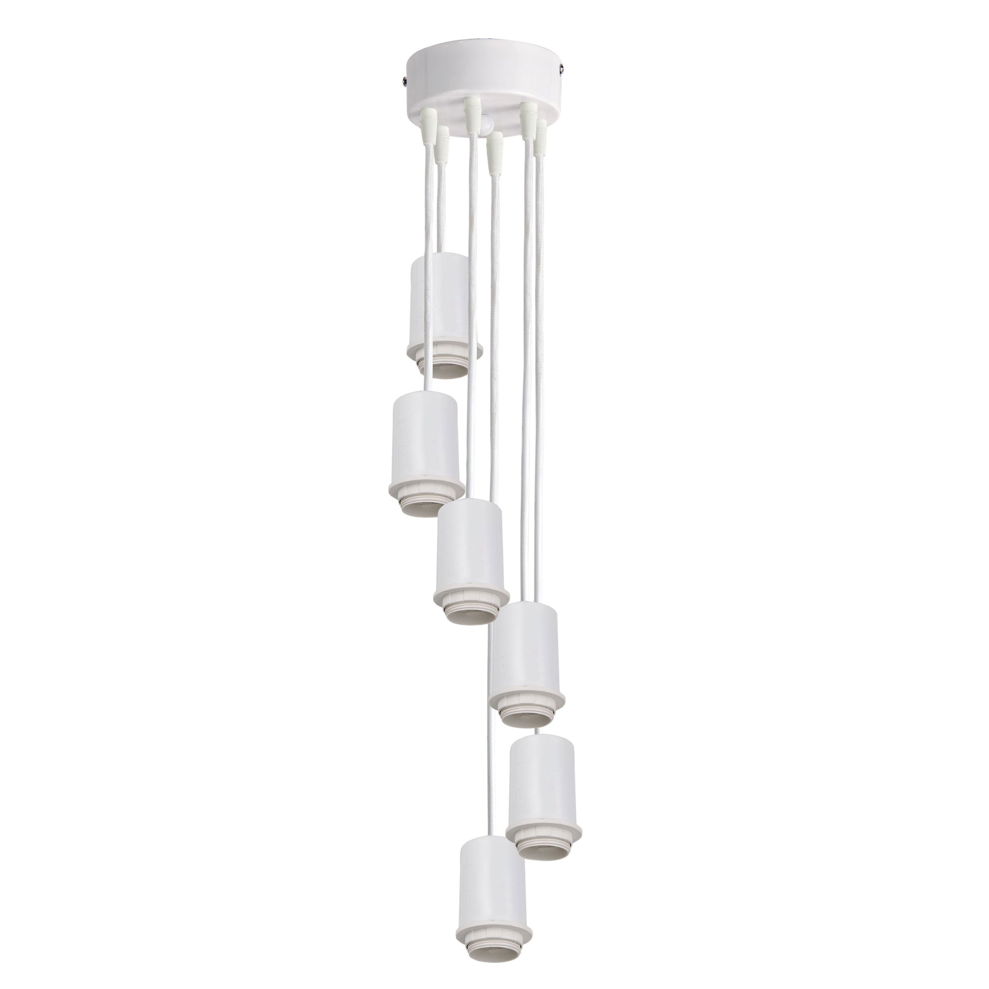Pop 6 Light White Multi Drop 180cm Suspension