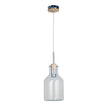 Holbeck 17 Scandi Clear Glass And Timber Pendant
