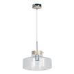 Holbeck 30 Scandi Clear Glass And Timber Pendant