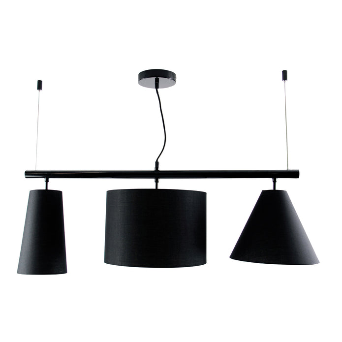Rogue Pendant 3Lt Bar Pendant Frame in Black