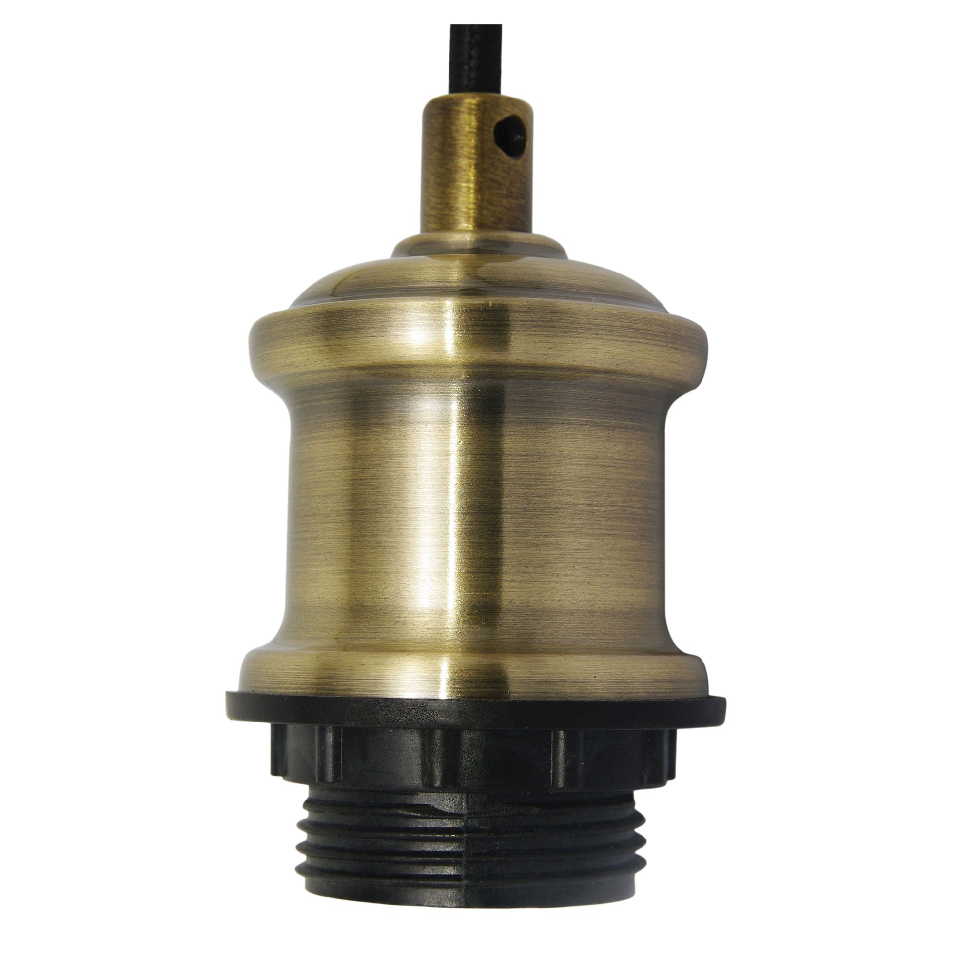 Albany Antique Brass E27 Vintage Cloth Cord Suspension