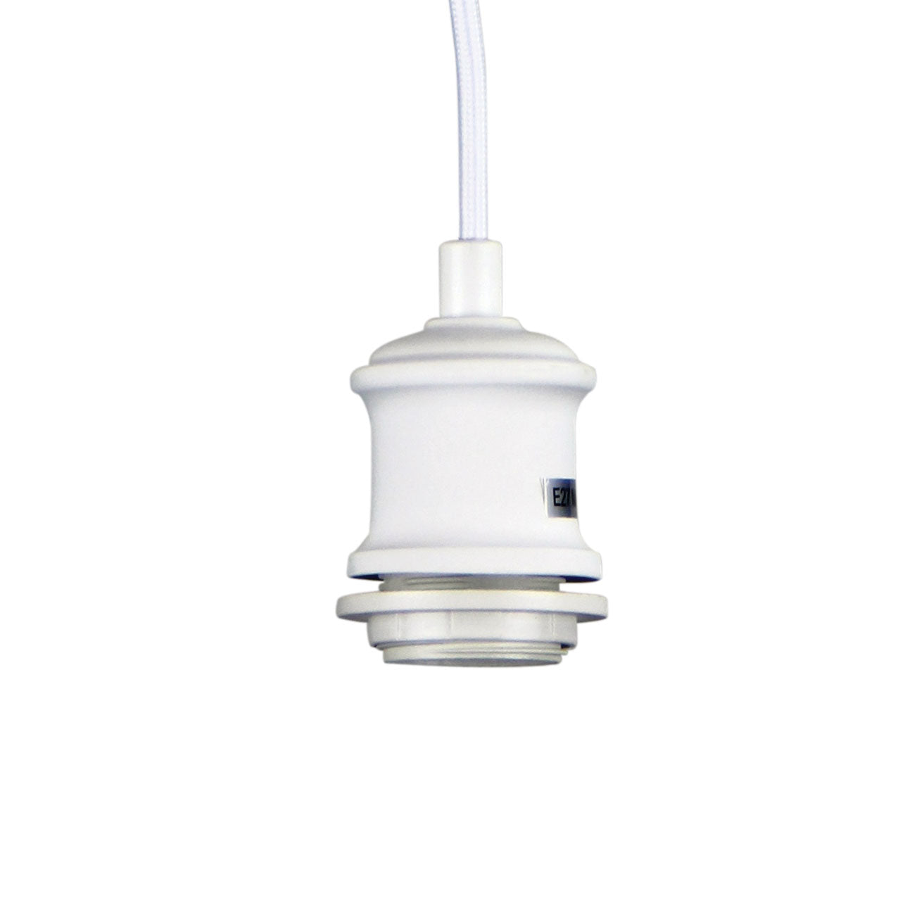 Albany White E27 Vintage Cloth Cord Suspension