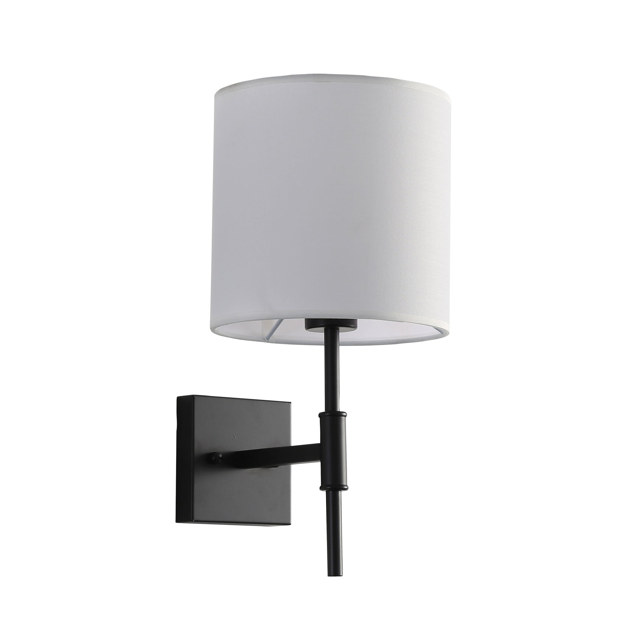 Bella Black Wall Sconce with Fabric Shade
