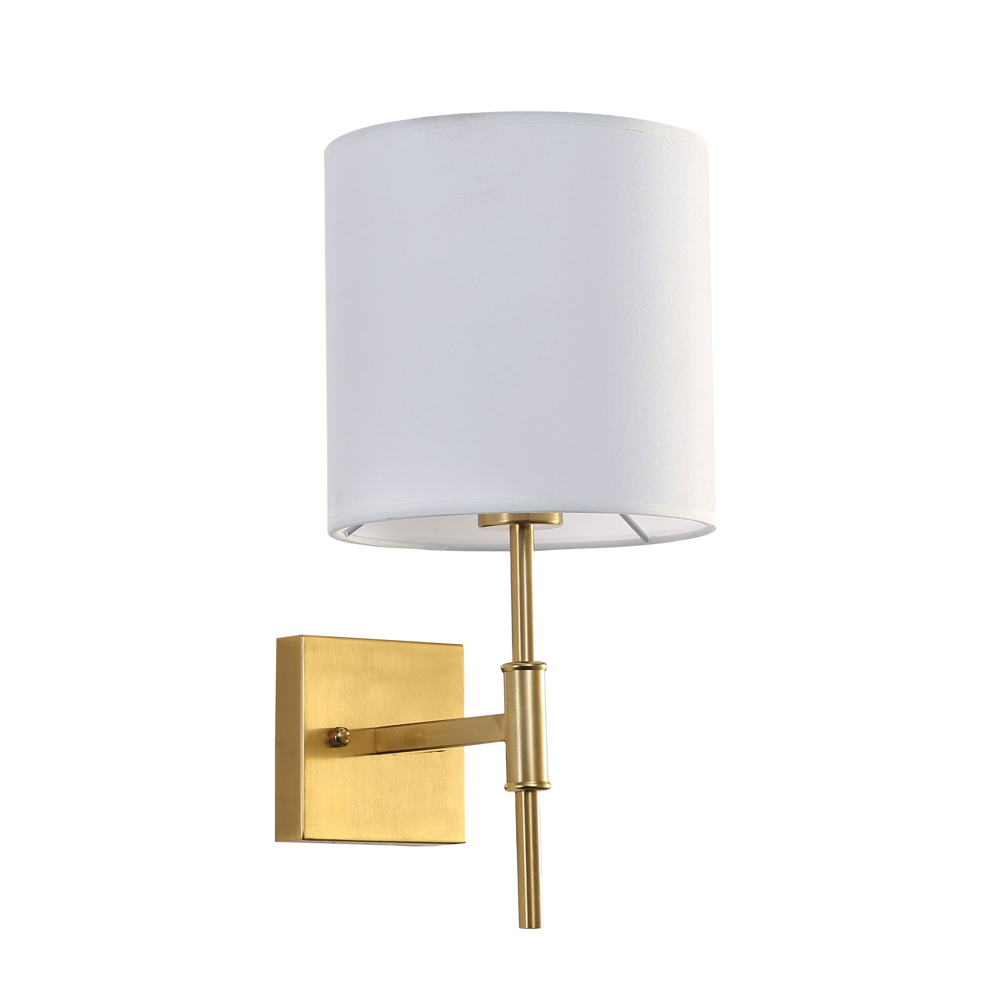 Bella Satin Brass Wall Sconce with Fabric Shade