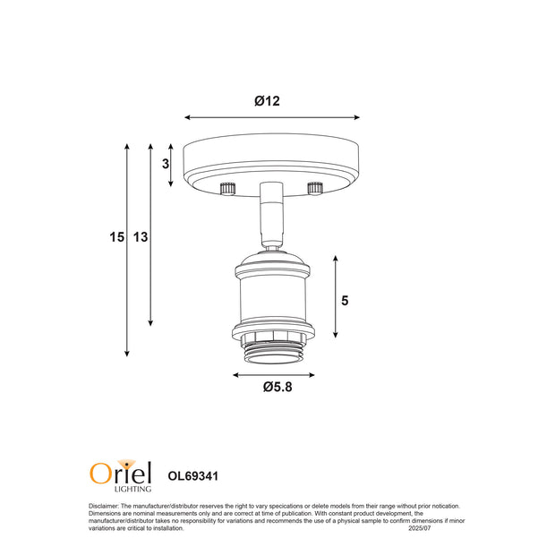Bradway Ctc White E27 Ceiling and Wall Mount