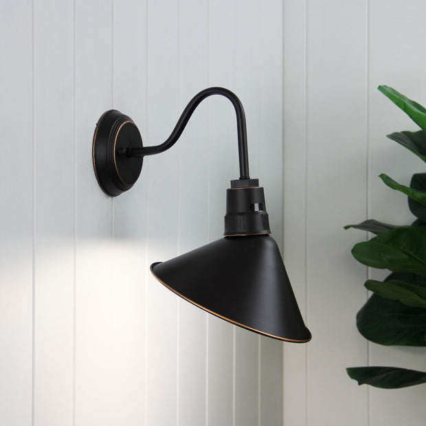 Derwent Dark Bronze E27 Industrial Vintage Style Wall Light