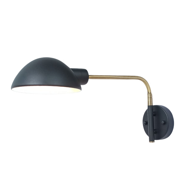 Klass Black & Antique Brass E27 Swing Arm Wall Light