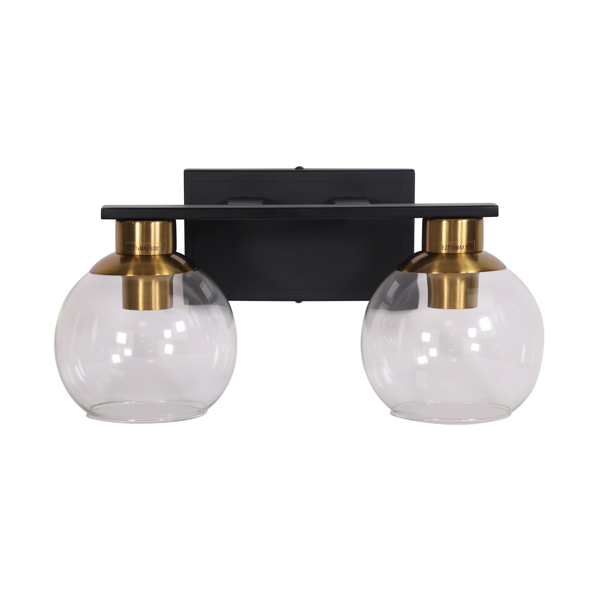 Clayton Double Clear Glass Wall Light