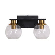 Clayton Double Clear Glass Wall Light