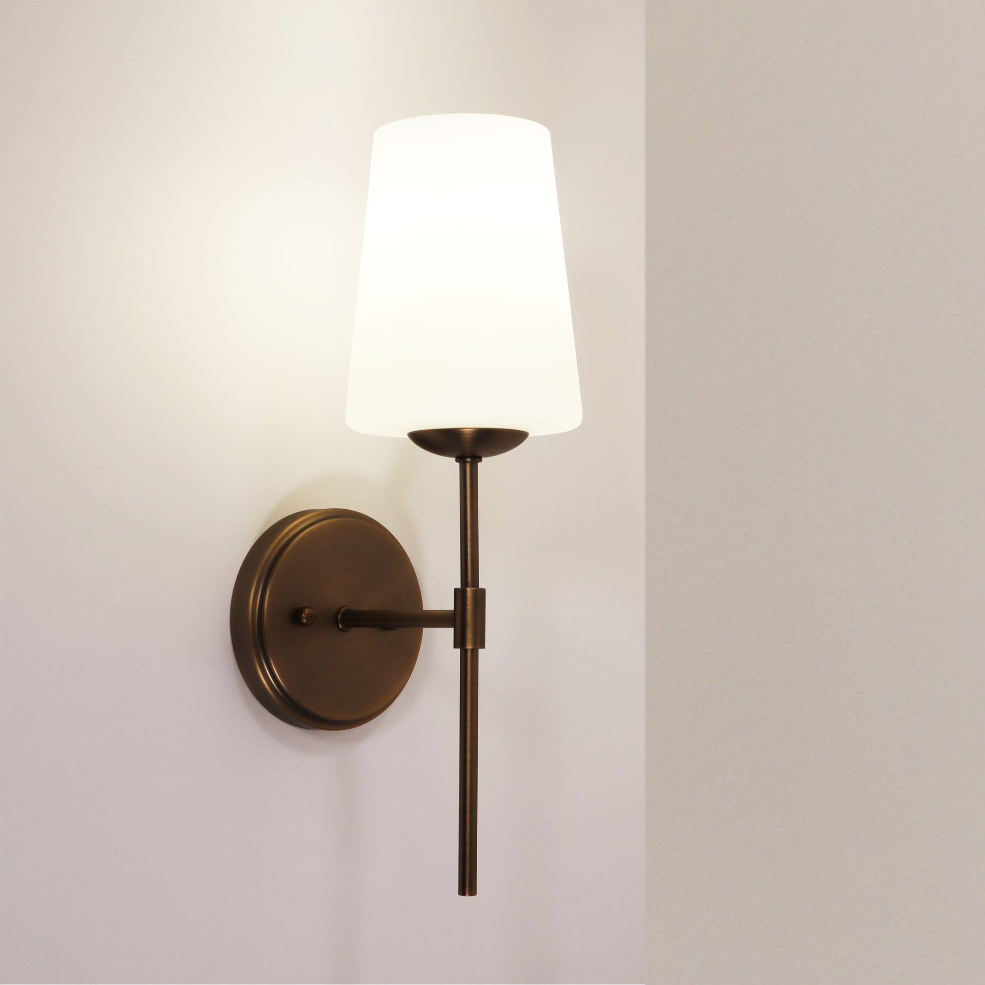 Kinbury Bronze & Opal Glass E27 Wall Light