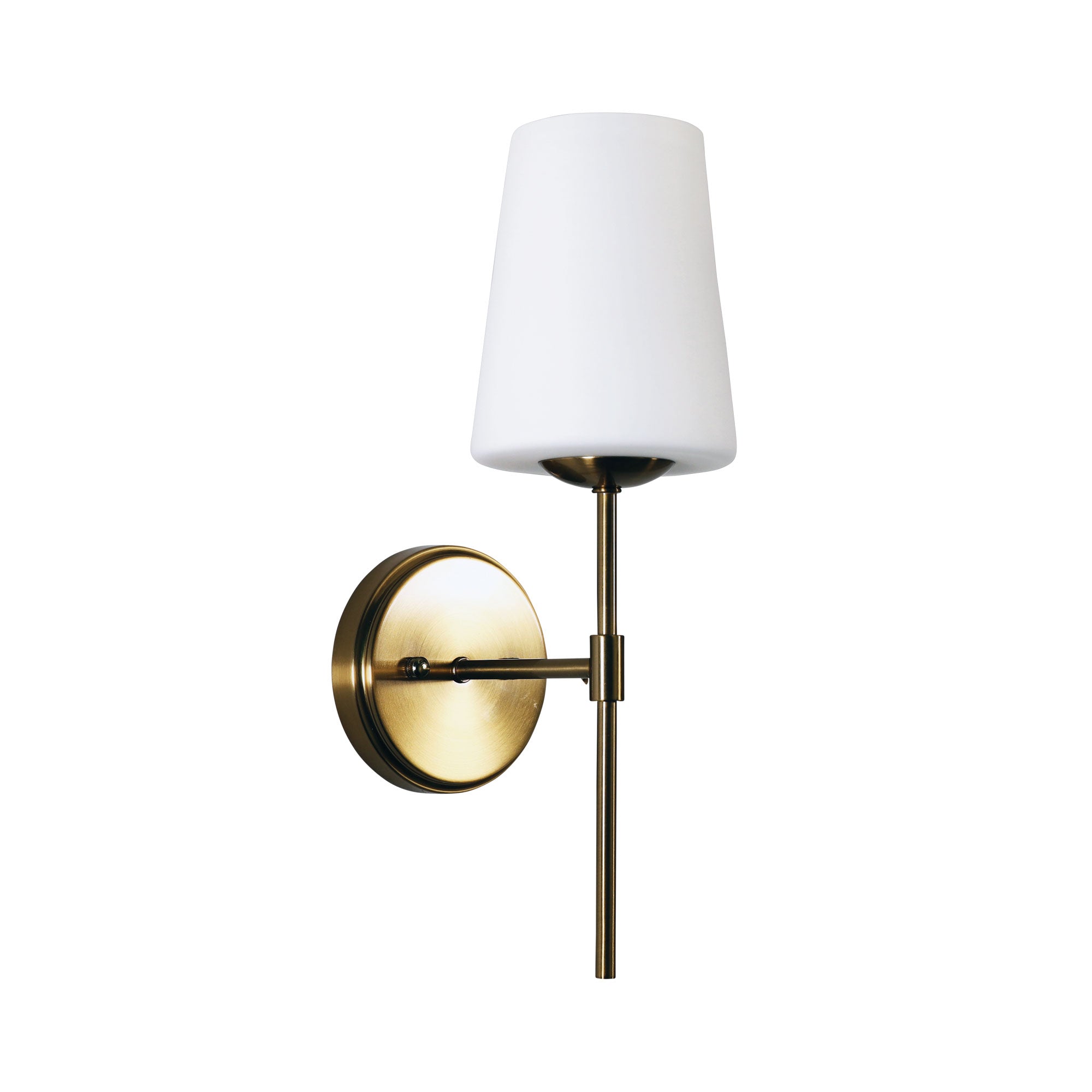 Kinbury Satin Brass Glass Wall Light