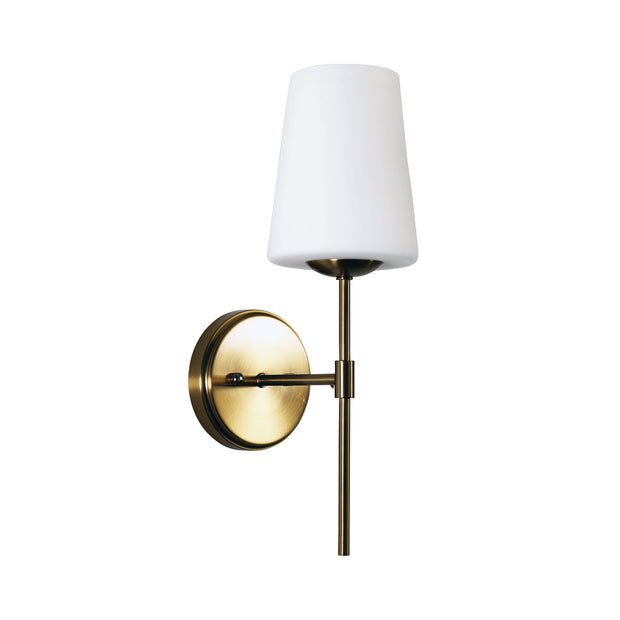 Kinbury Satin Brass Glass Wall Light