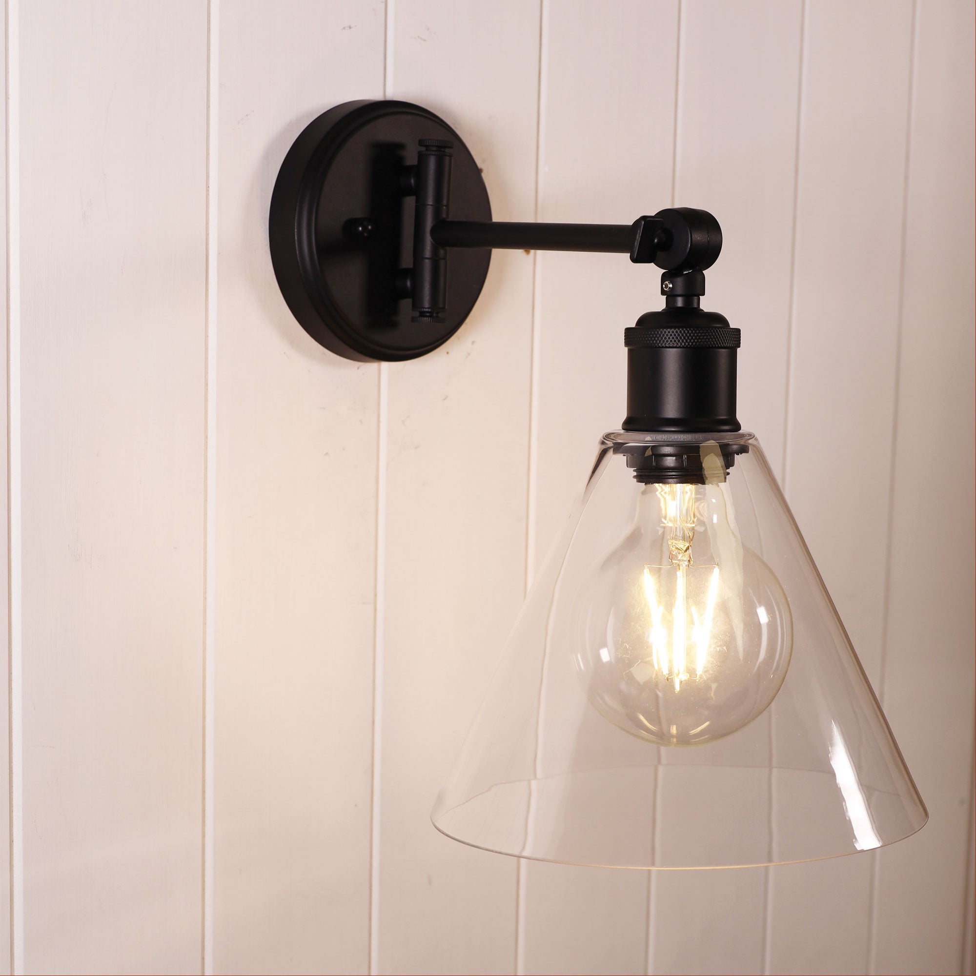 Heath Black E27 Swing Arm Wall Light