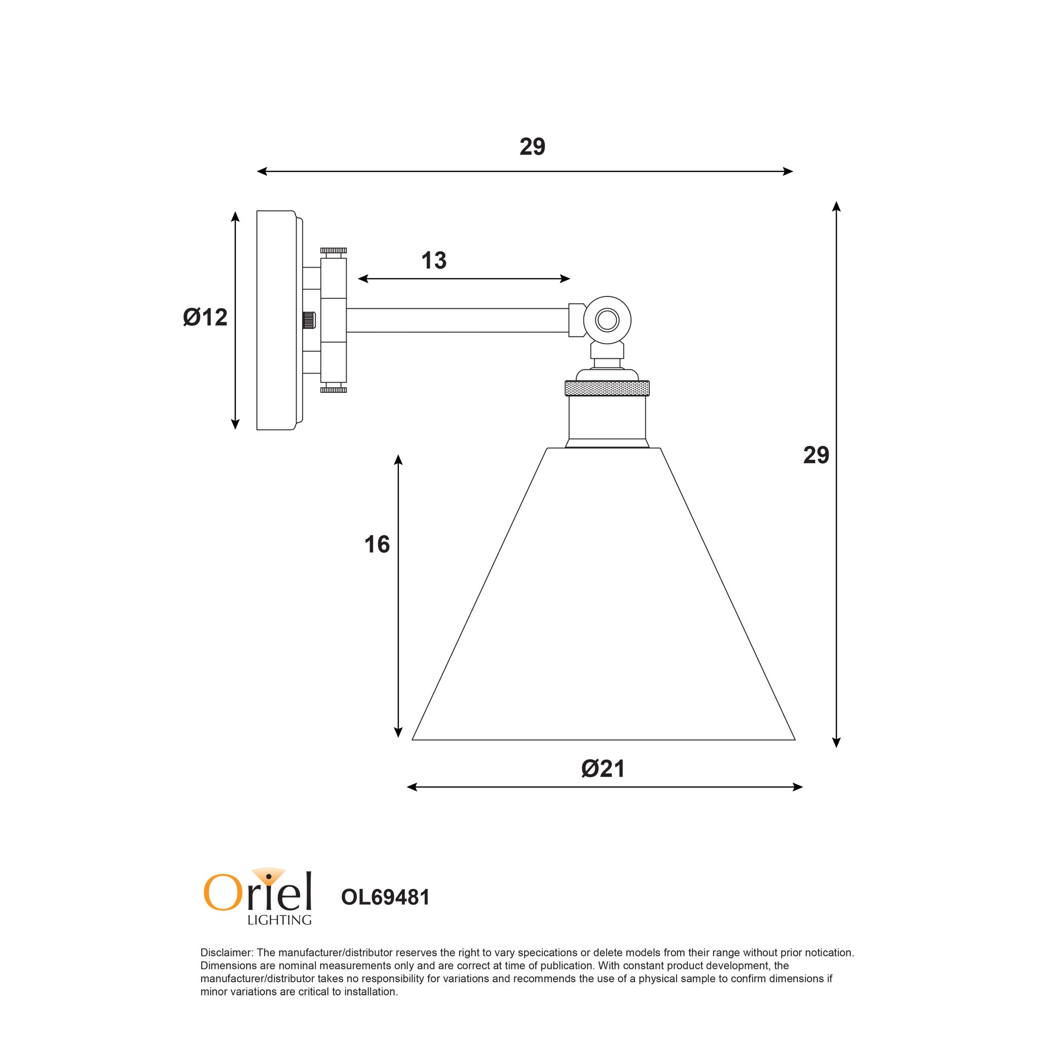 Heath Black E27 Swing Arm Wall Light