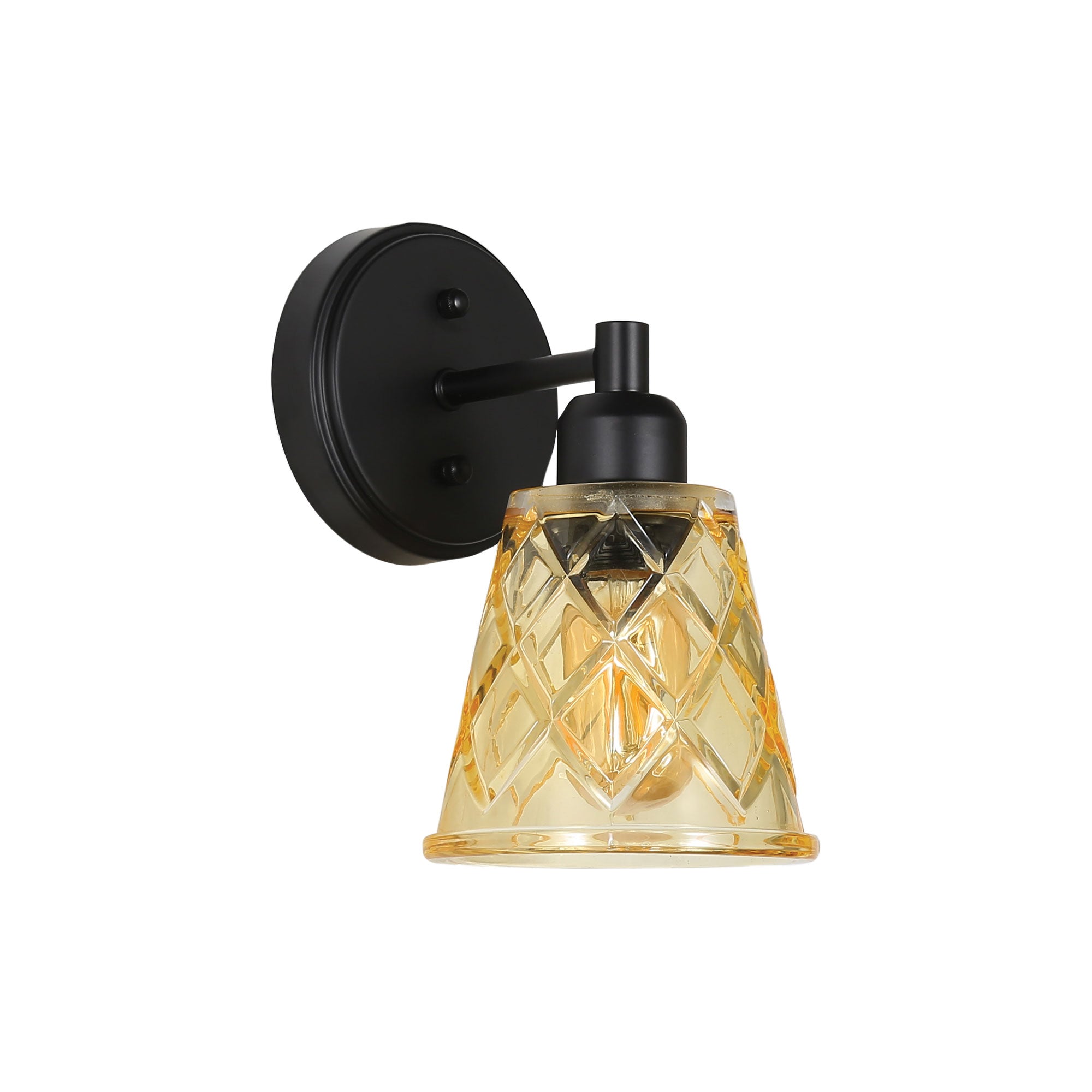 Dram Wall Light Amber Vintage Cut Glass Light