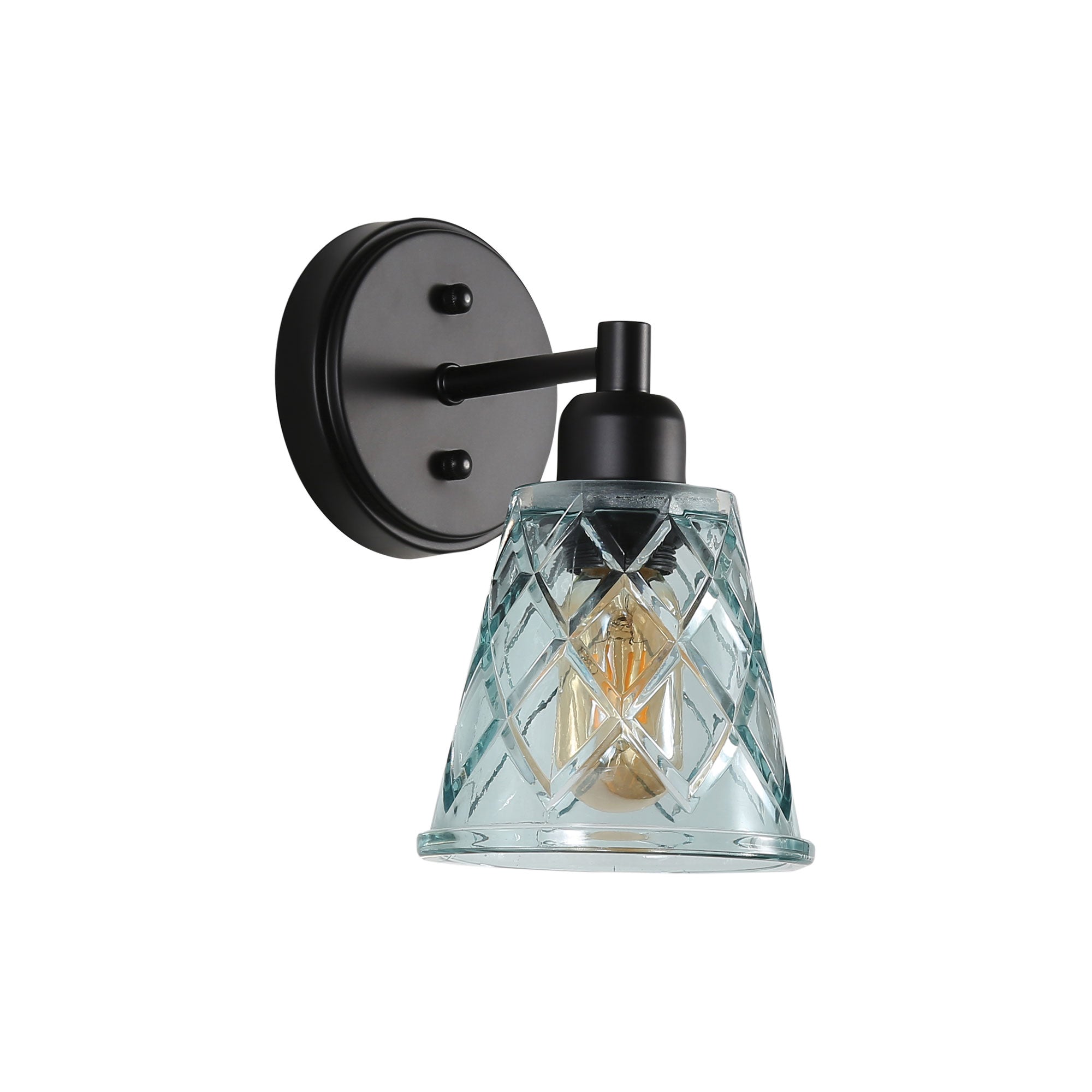 Dram Wall Light Blue Vintage Cut Glass Light