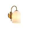 Arley Satin Brass & Ribbed Opal Glass E27 Wall Light