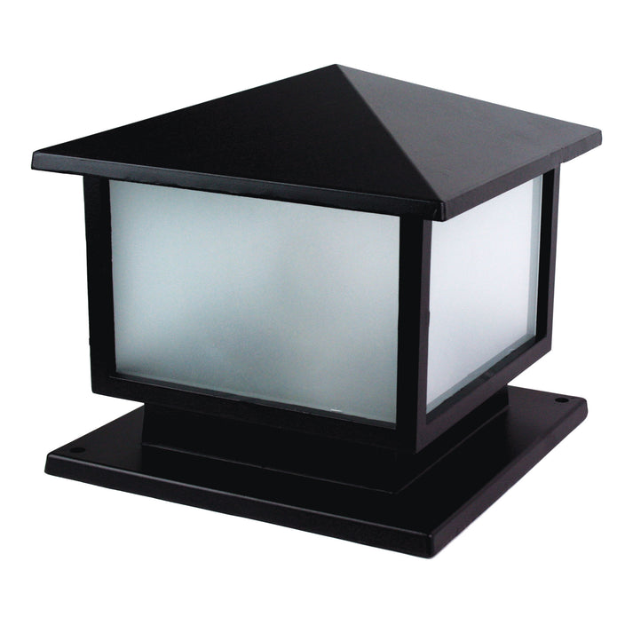 Cortez Black 240V Outdoor Pillar Mount 30X30cm