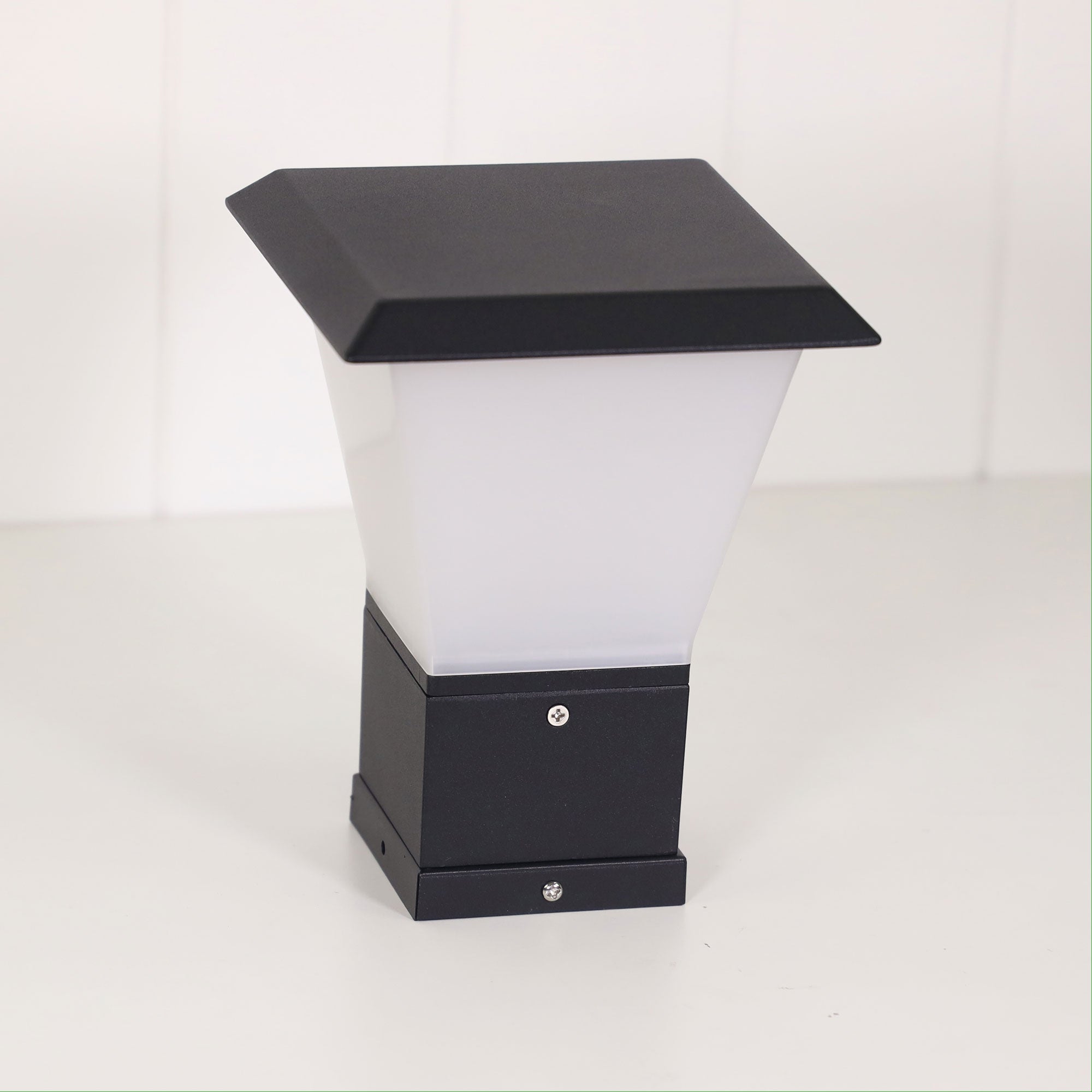 Oblik Black E27 IP44 Pillar Mount Outdoor Light