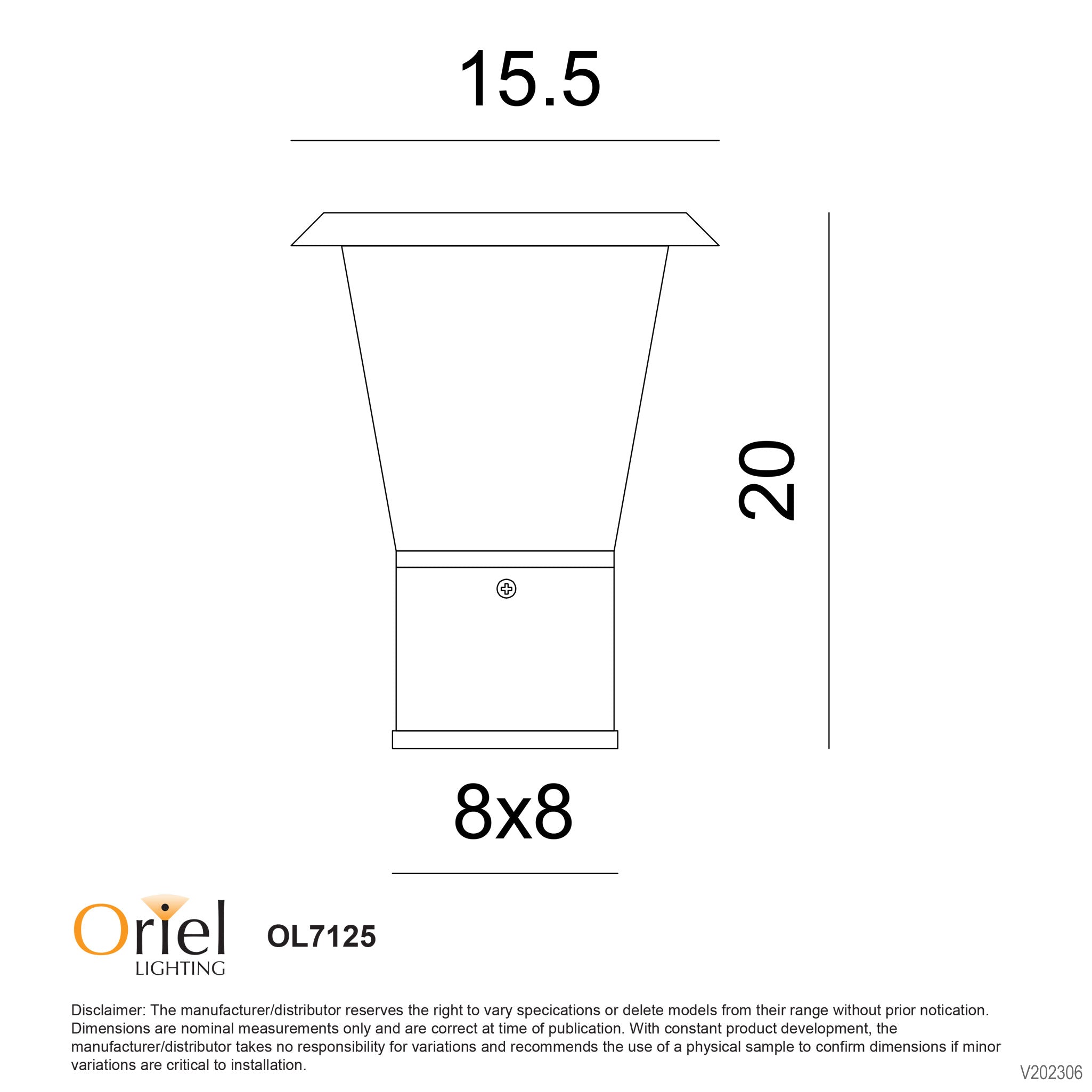 Oblik Black E27 IP44 Pillar Mount Outdoor Light