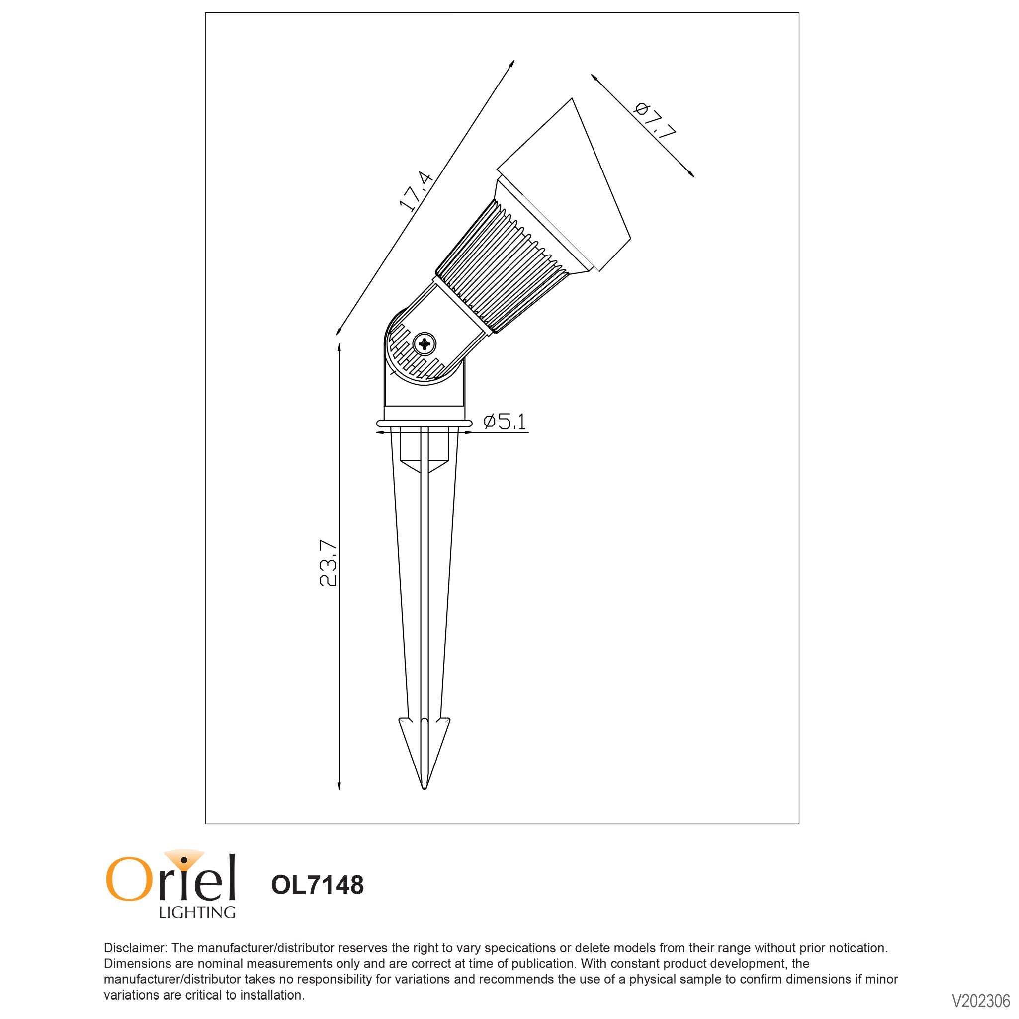 Thax Black 12V MR16 IP54 DIY Hooded Garden Spike