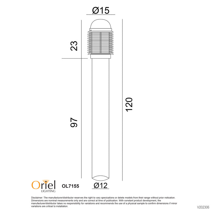 Velika Black E27 IP44 In-Ground Bollard Light