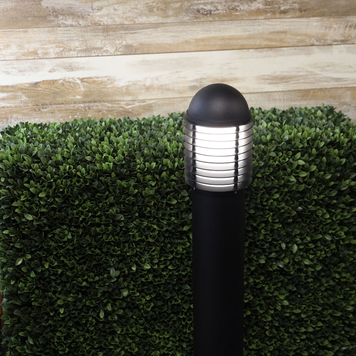 Velika Black E27 IP44 Surface Mounted Bollard Light