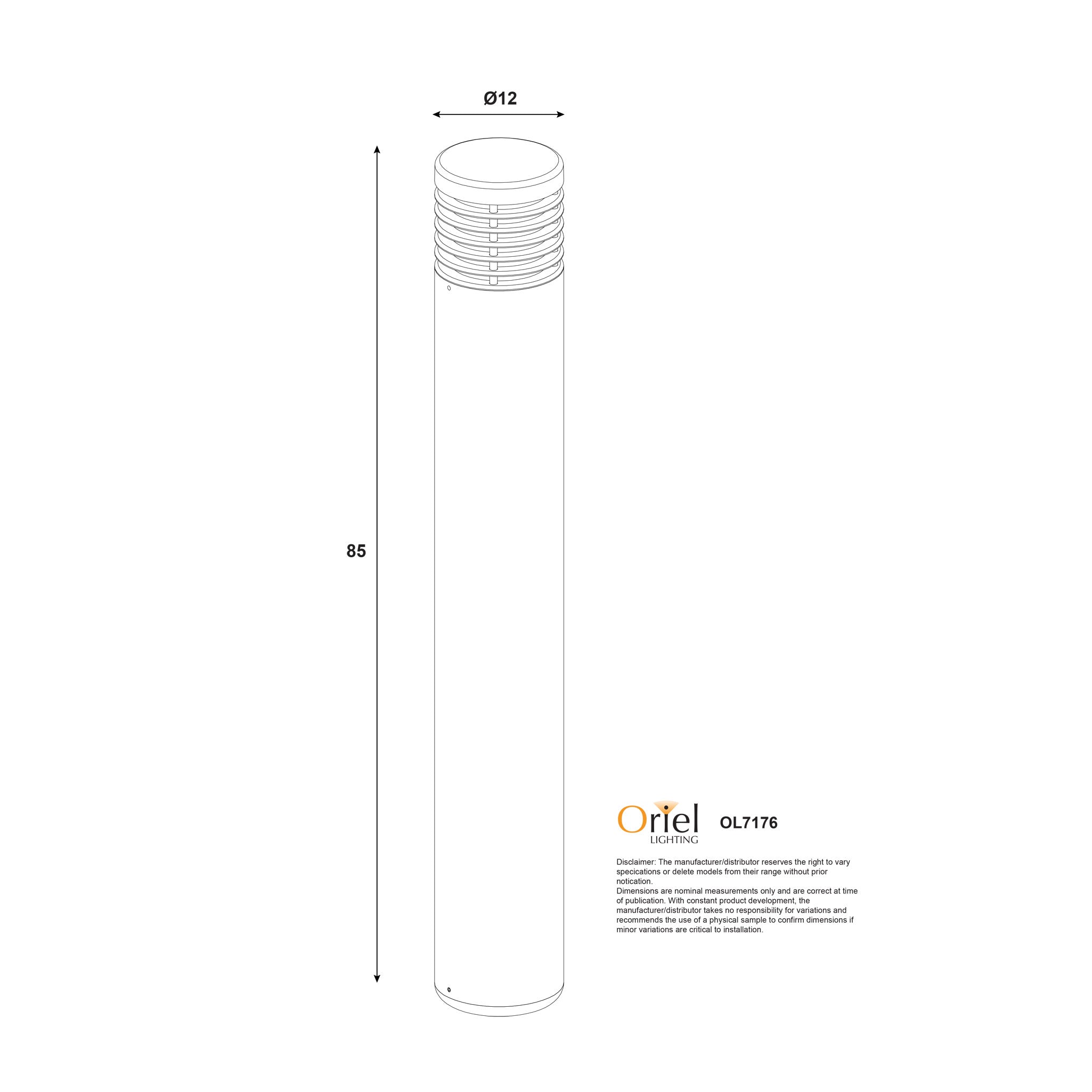 Bray Black E27 IP65 Bollard Light