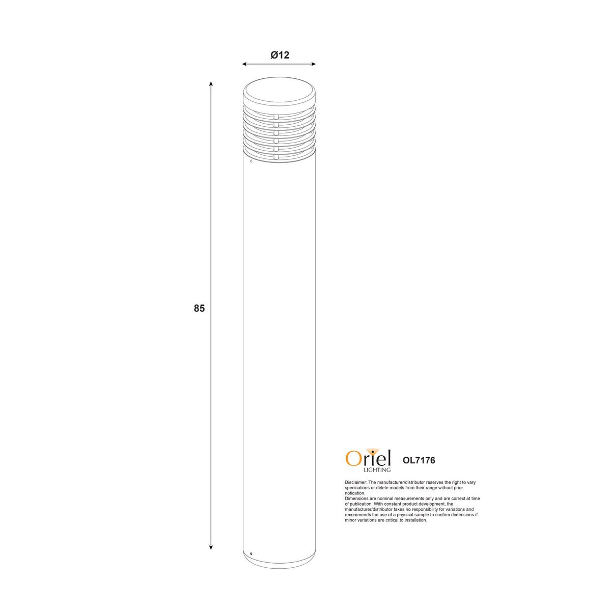 Bray Black E27 IP65 Bollard Light
