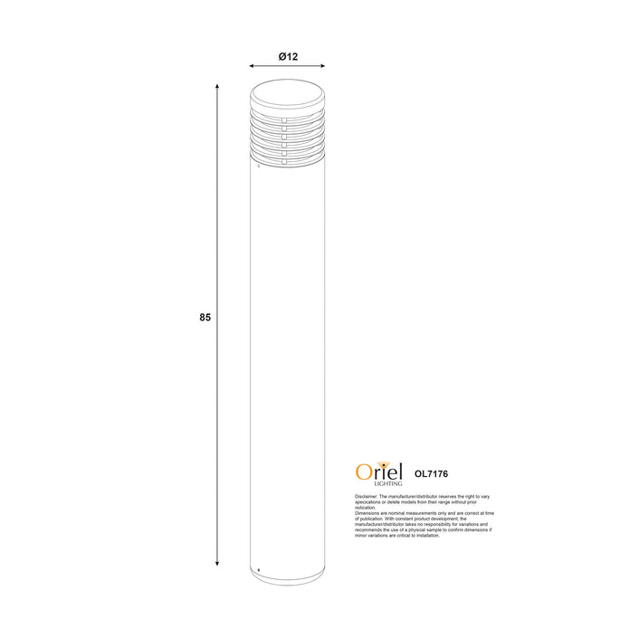 Bray Black E27 IP65 Bollard Light