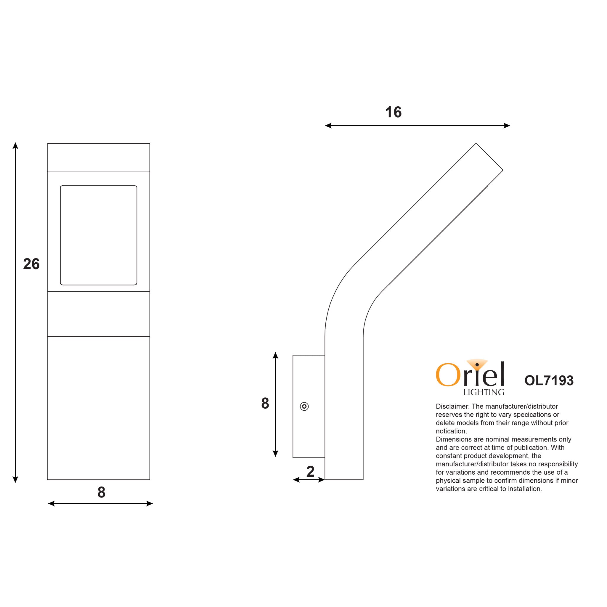 Vanguard Black 10W 240V 4000K IP54 Wall Light
