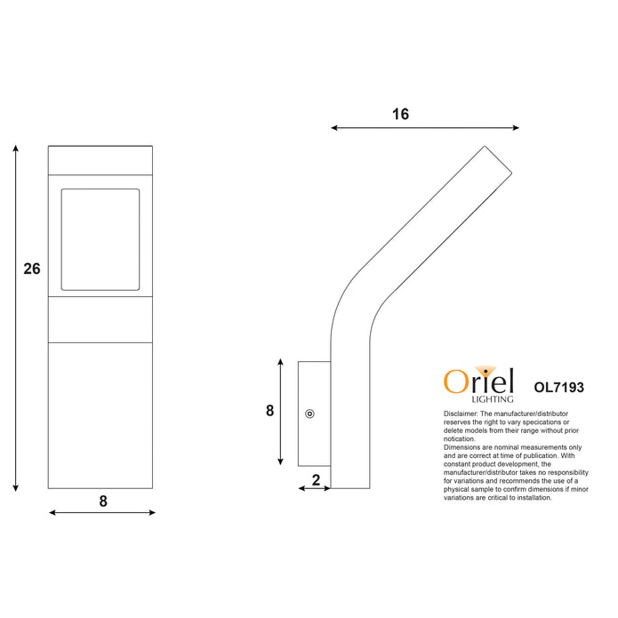 Vanguard Black 10W 240V 4000K IP54 Wall Light