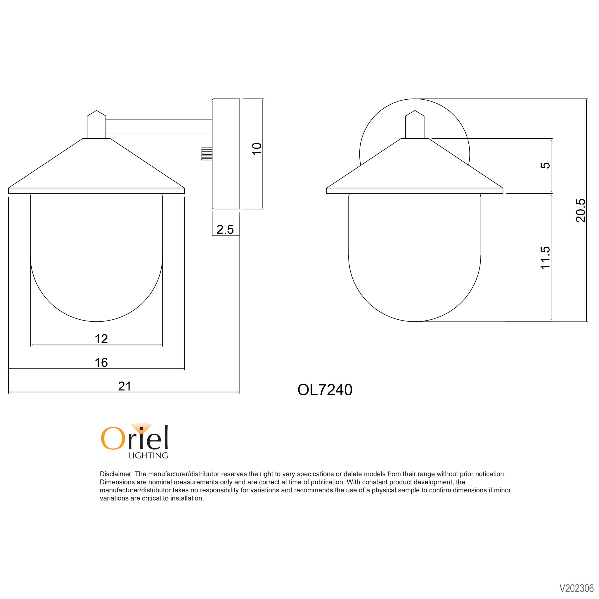 Monza 316 Stainless Steel E27 IP54 Outdoor Wall Light