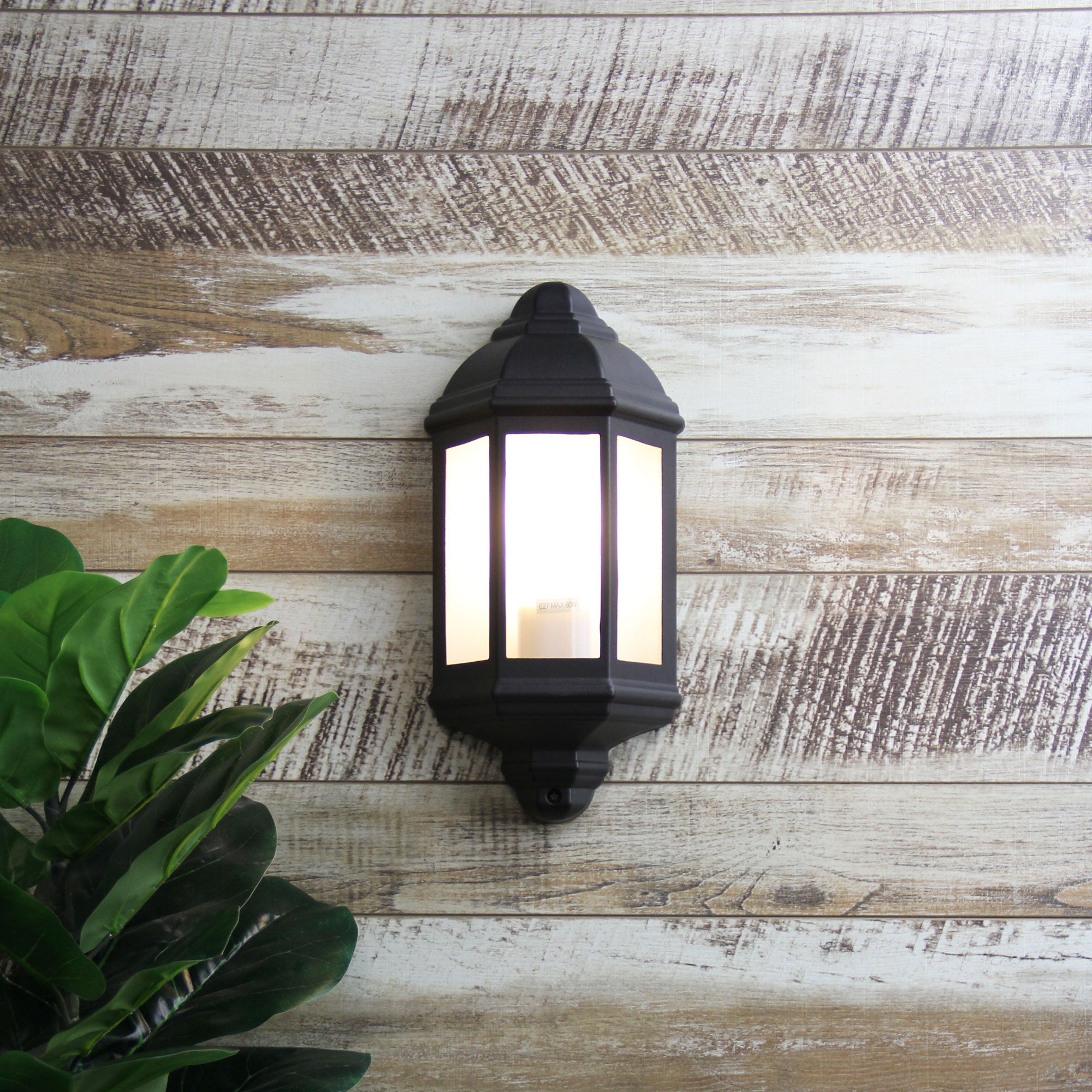 Fenchurch Black E27 IP44 Traditional Outdoor Wall light