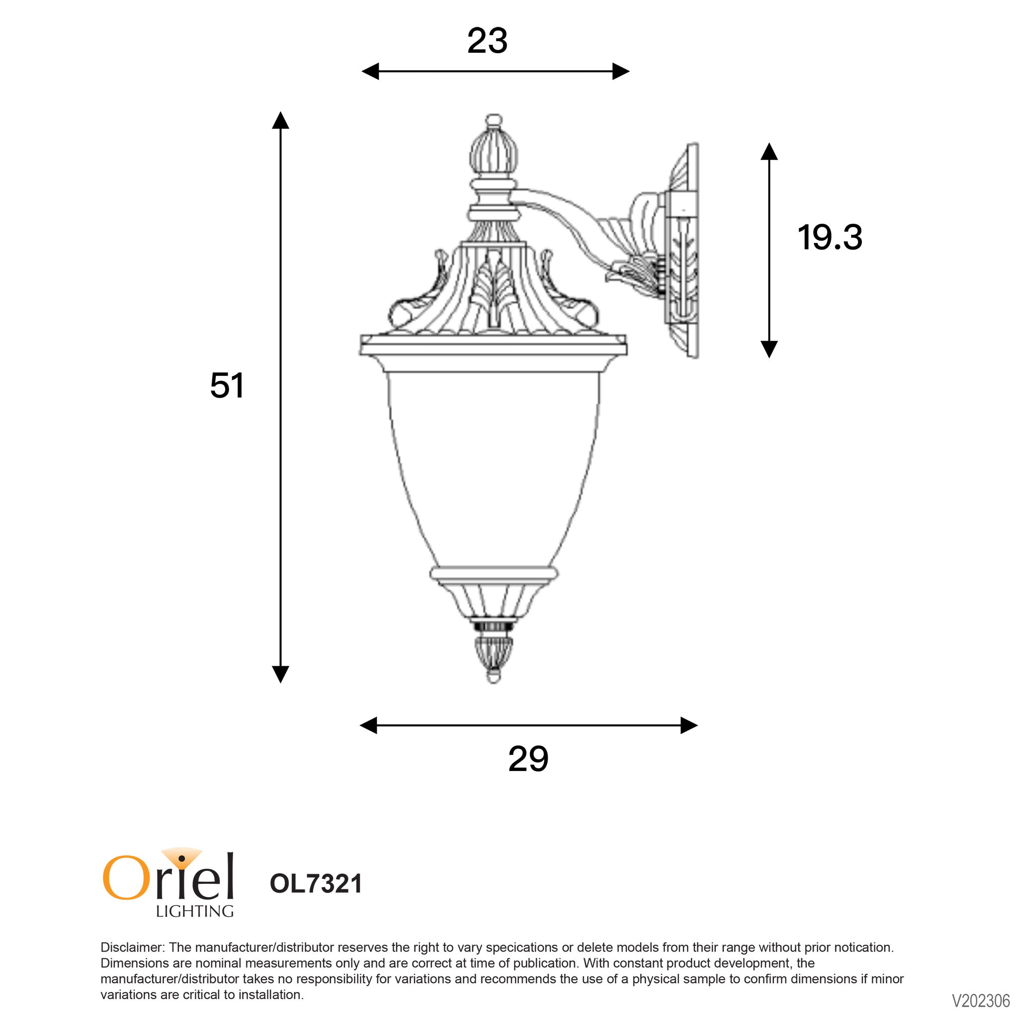 Newark Down Black E27 IP44 Traditional Coach Light