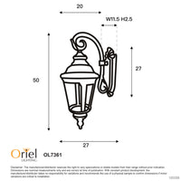 Thumbnail for Bristol Black E27 IP44 Traditional Down Coach Light