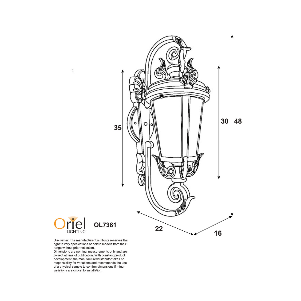 Albion Black E27 IP44 Traditional Outdoor Coach Light
