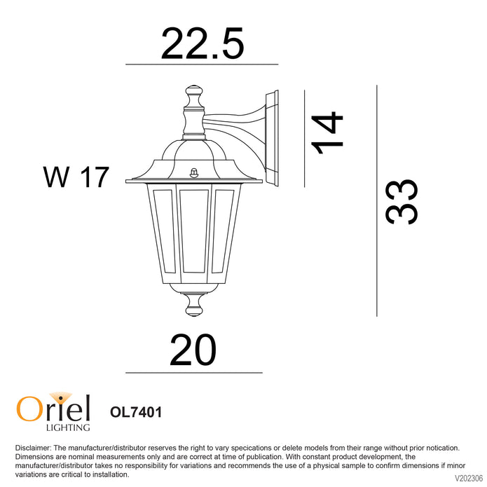 Ascot.Down White E27 IP44 Traditional Coach Light