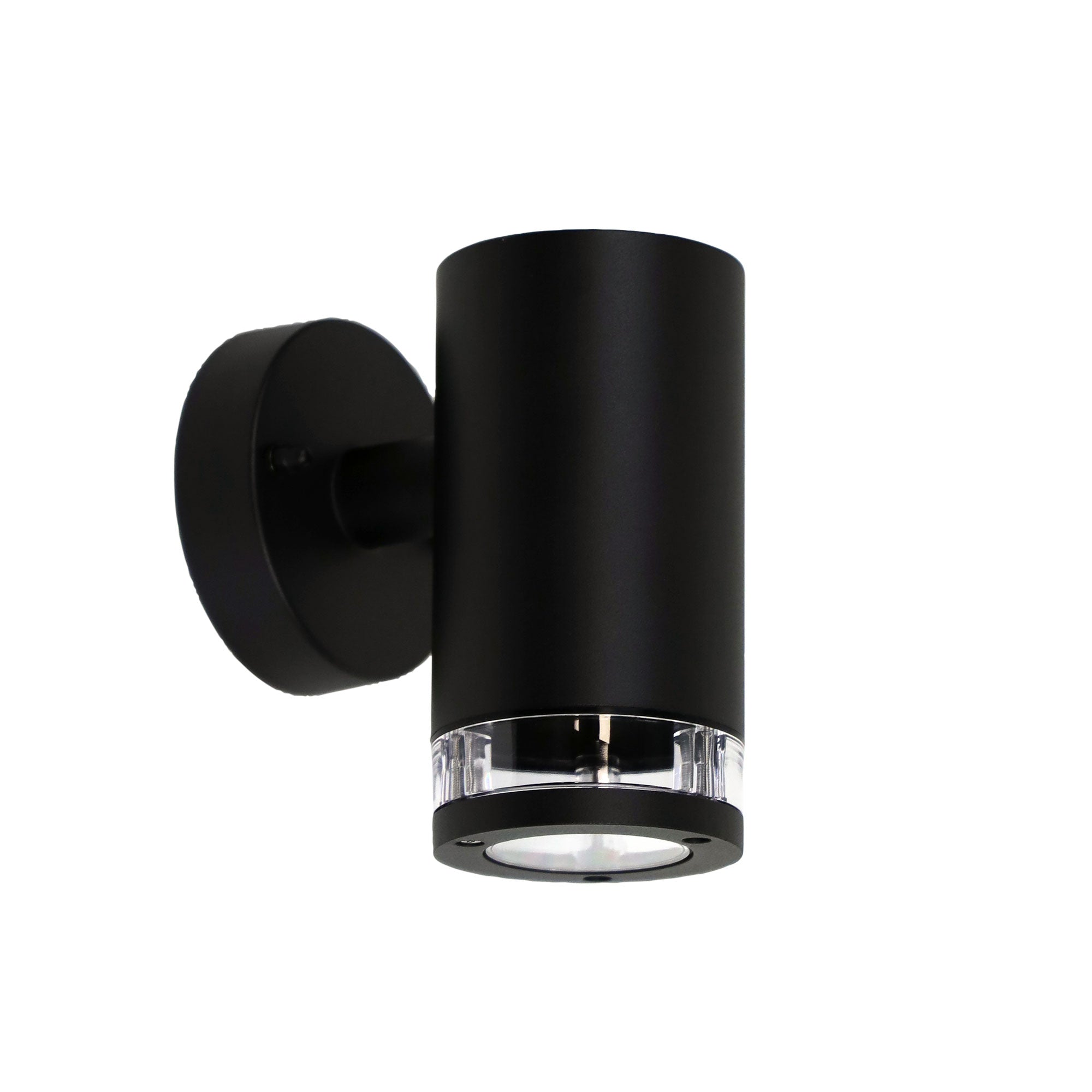 Tove Black GU10 240V IP44 Fixed Down Wall Light