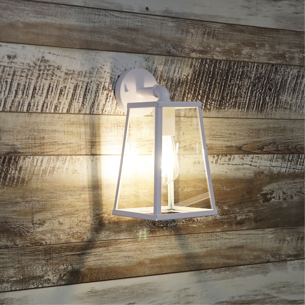 North White E27 IP44 Outdoor Wall Light