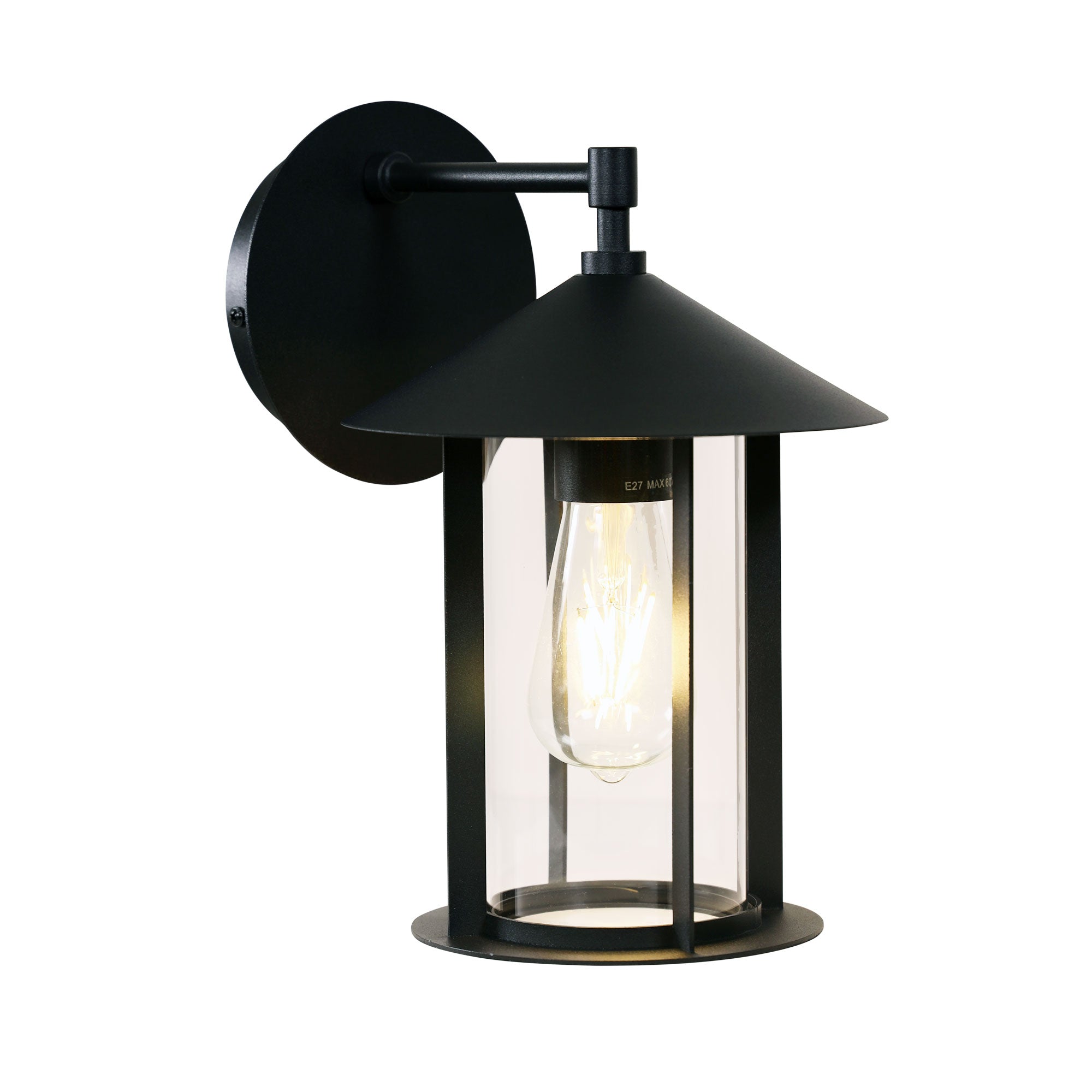 Holford Black E27 IP44 Outdoor Wall Light