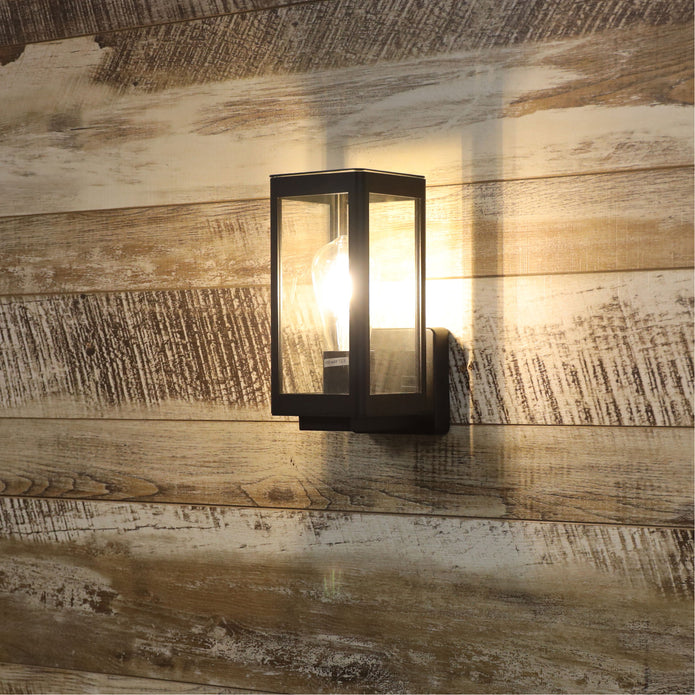 Portico Black E27 IP44 Outdoor Wall Light