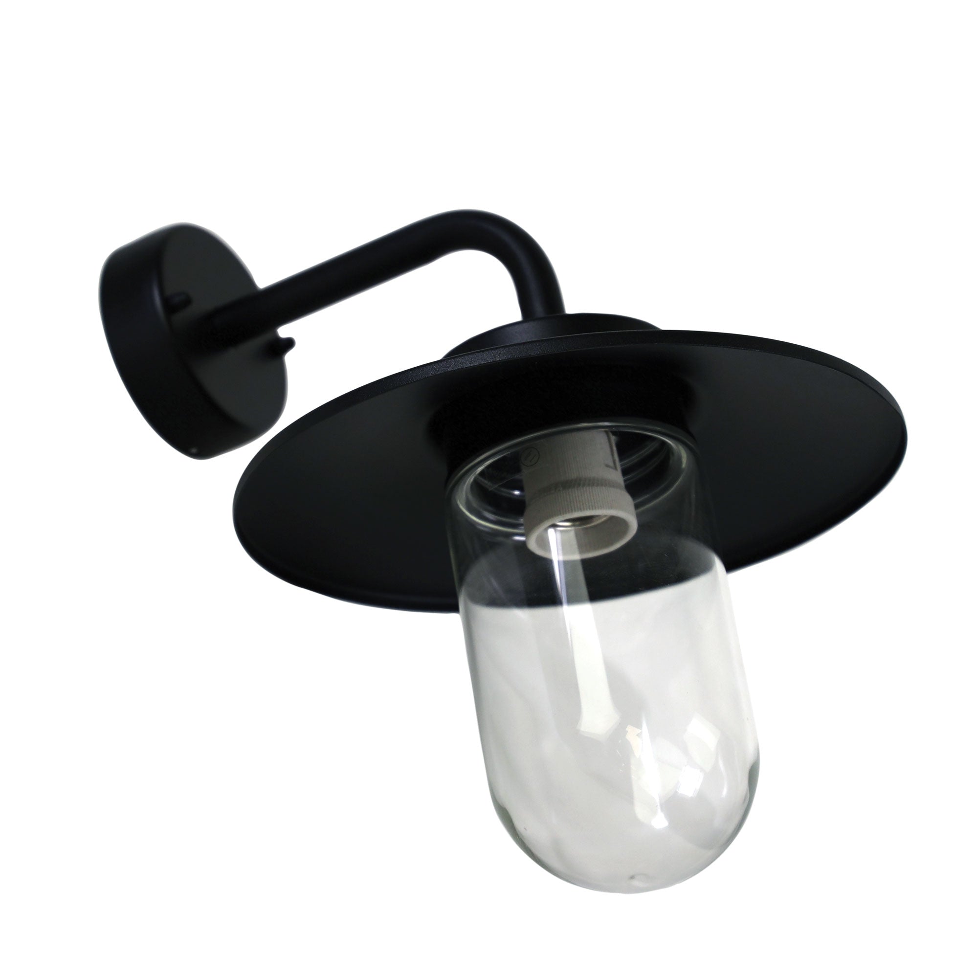 Anzio Black E27 IP44 Outdoor Wall Light