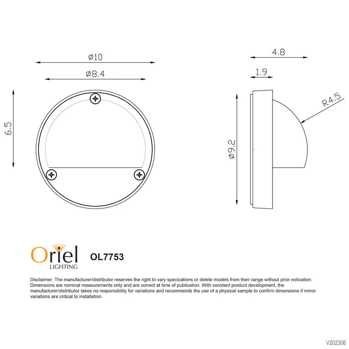 Luna Black 12V IP44 Surface Mount Eyelid Step Light