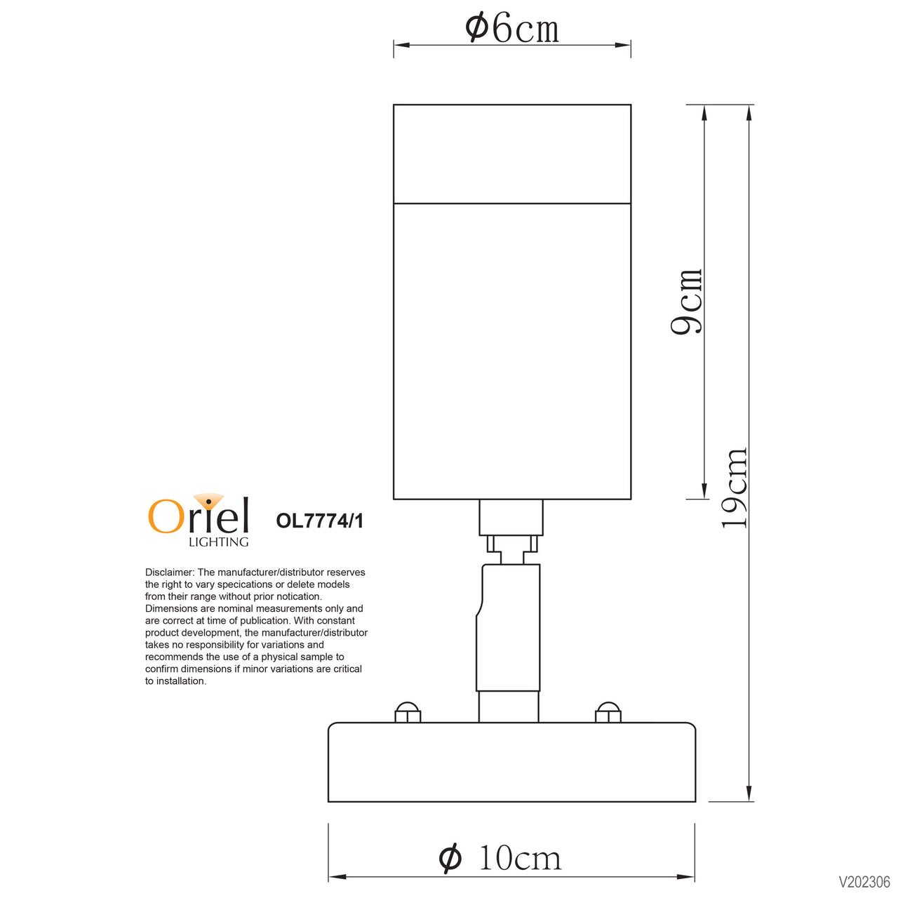 Zeta Black GU10 IP44 Adjustable Spotlight