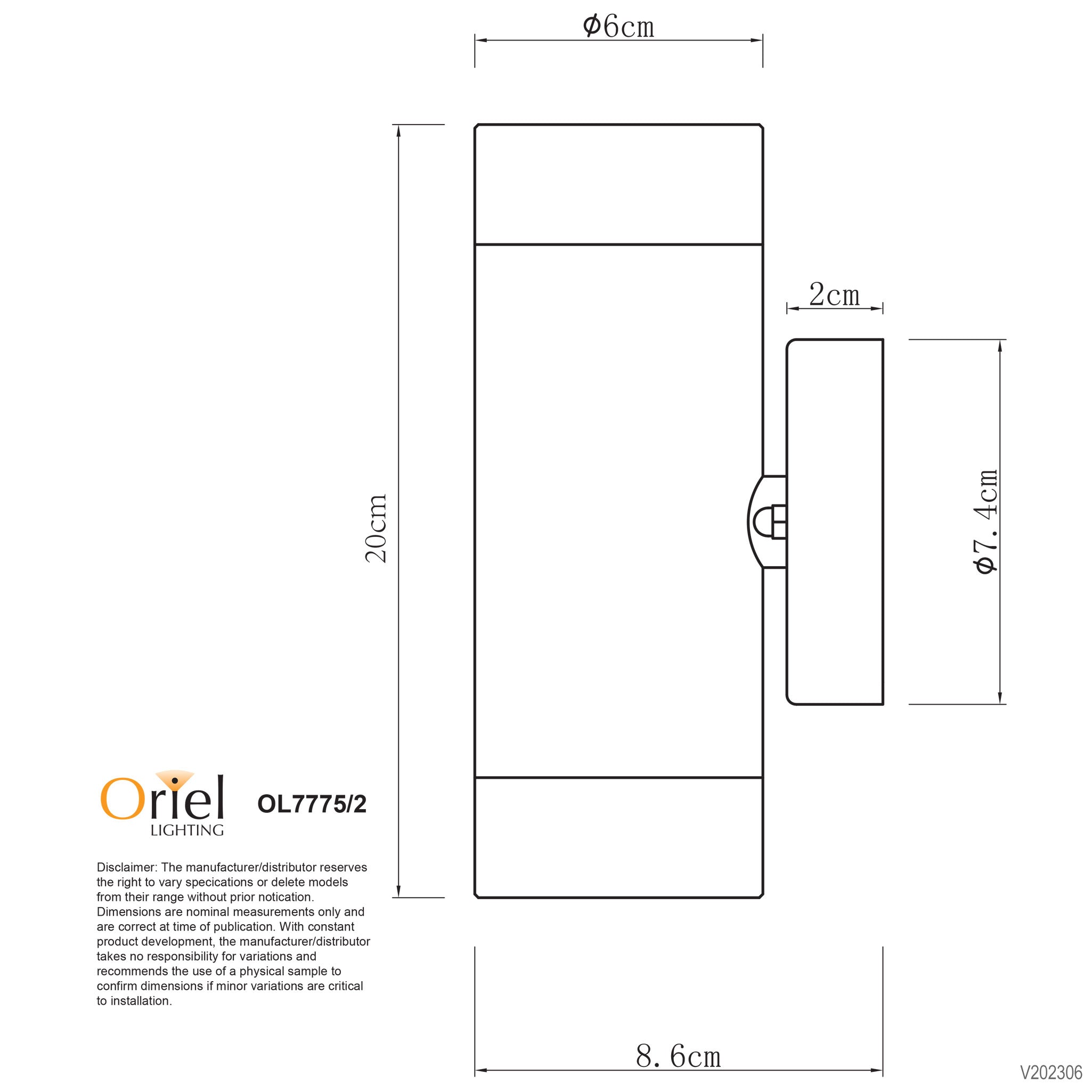Zeta Black GU10 IP44 Up-Down Wall Light